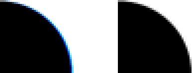 Sub-pixel curve example, close-up